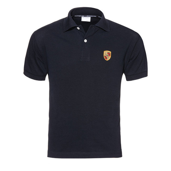Men Crest Polo Shirt S M L XL XXL 3XL BLACK Essent